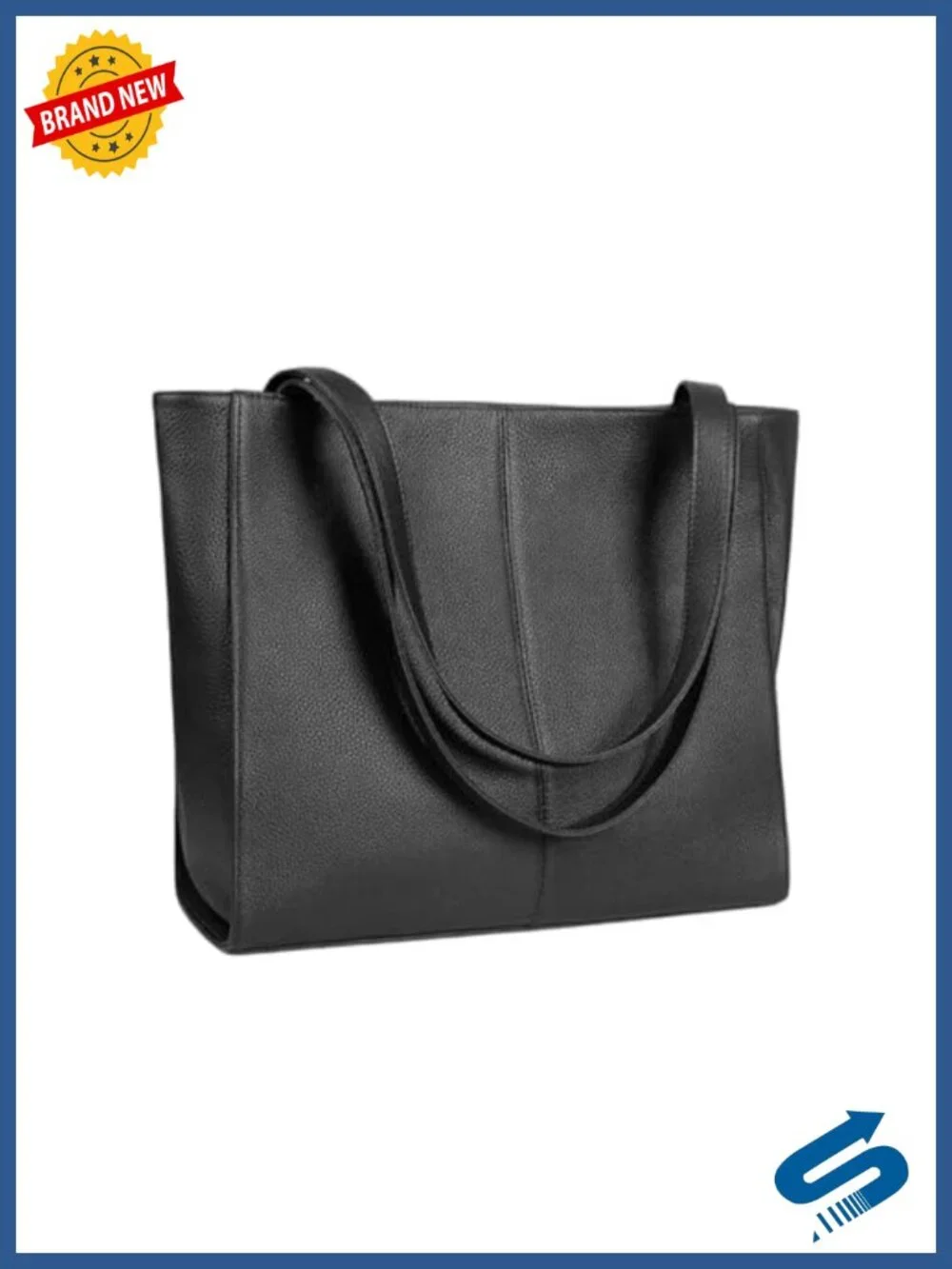 Women's Faux Leather Large Tote with 14in Laptop Compartment Work Shoulder Bag